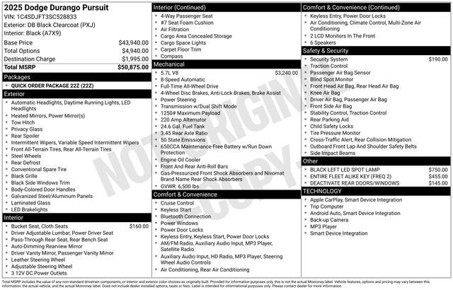 2025 Dodge Durango Pursuit