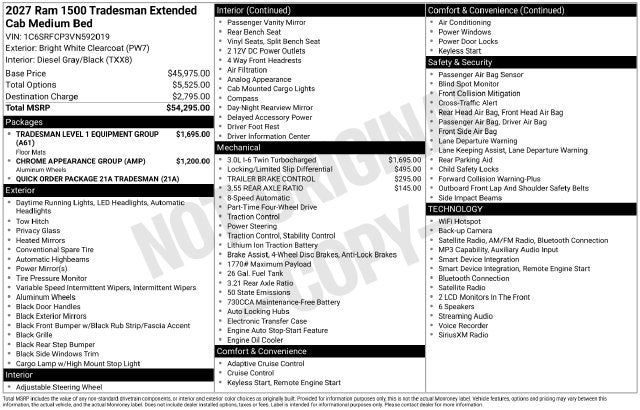 2027 RAM 1500 Tradesman