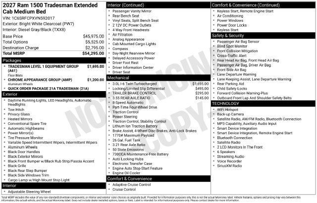 2027 RAM 1500 Tradesman