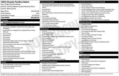 2026 Chrysler Pacifica Select