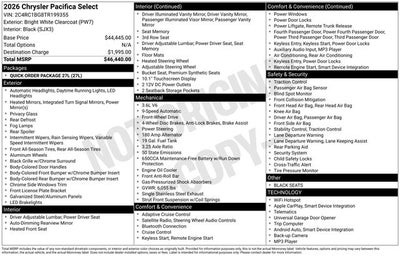 2026 Chrysler Pacifica Select