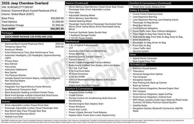 2026 Jeep Cherokee Overland