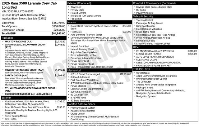 2026 RAM 3500 Laramie
