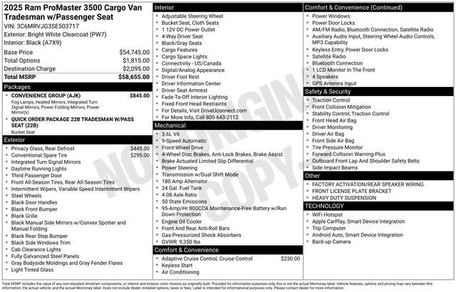 2025 RAM ProMaster 3500 High Roof