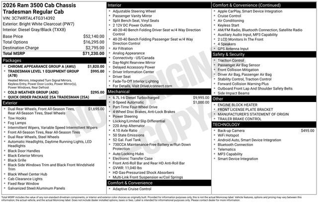 2026 RAM 3500 Tradesman