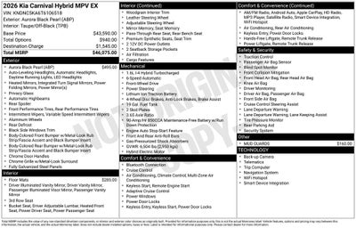 2026 Kia Carnival Hybrid EX