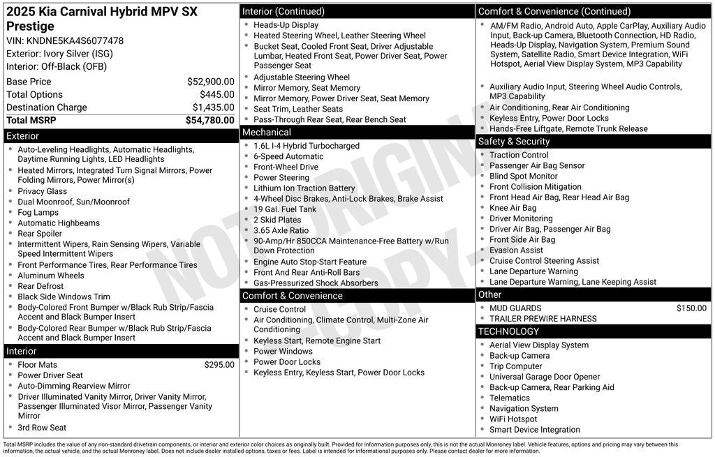 2025 Kia Carnival Hybrid SX Prestige