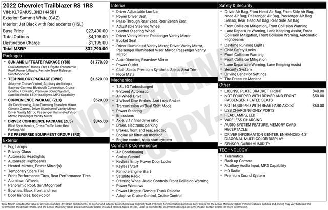 2022 Chevrolet TrailBlazer RS