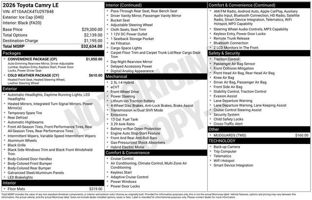 2026 Toyota Camry LE