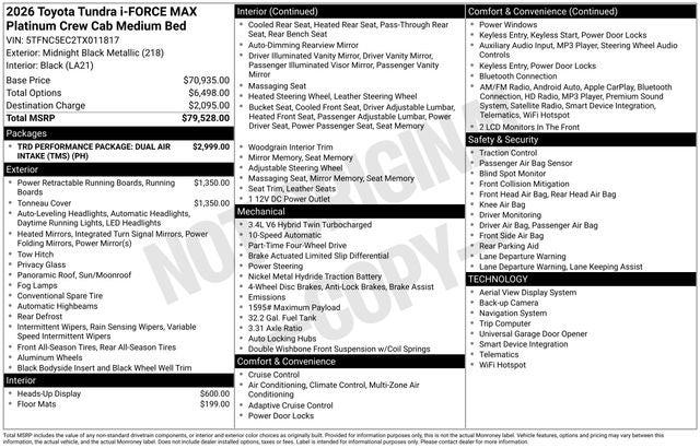 2026 Toyota Tundra i-FORCE MAX Tundra Platinum