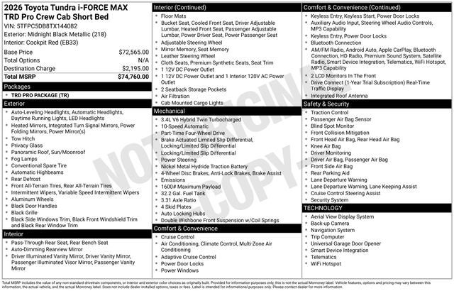 2026 Toyota Tundra i-FORCE MAX Tundra TRD Pro