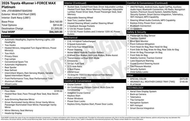 2026 Toyota 4Runner i-FORCE MAX 4Runner Platinum