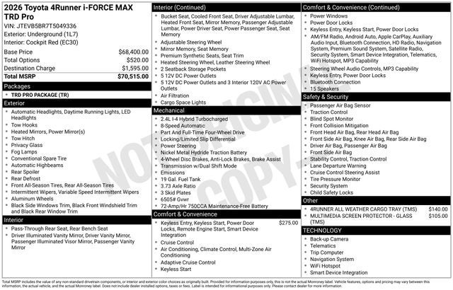 2026 Toyota 4Runner i-FORCE MAX 4Runner TRD Pro