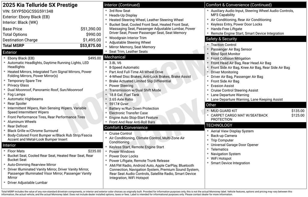 2025 Kia Telluride SX-Prestige