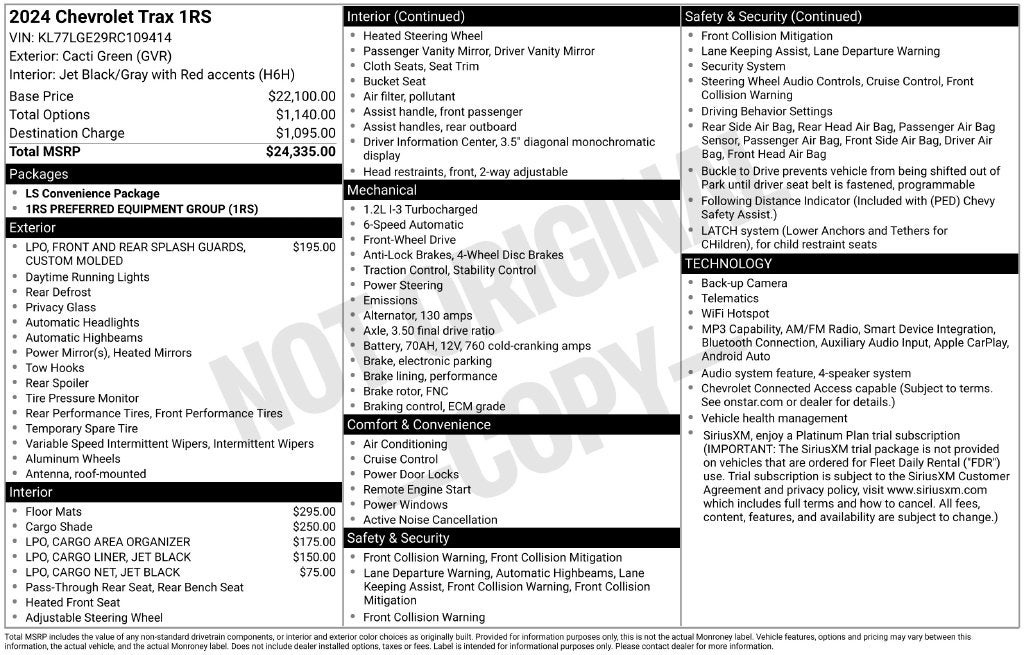 2024 Chevrolet Trax 1RS