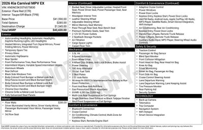 2026 Kia Carnival EX