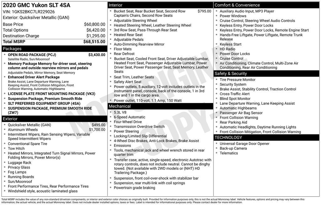 2020 GMC Yukon SLT