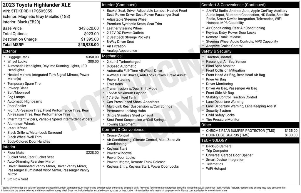 2023 Toyota Highlander XLE