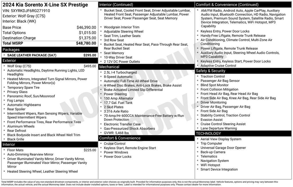 2024 Kia Sorento X-Line SX Prestige