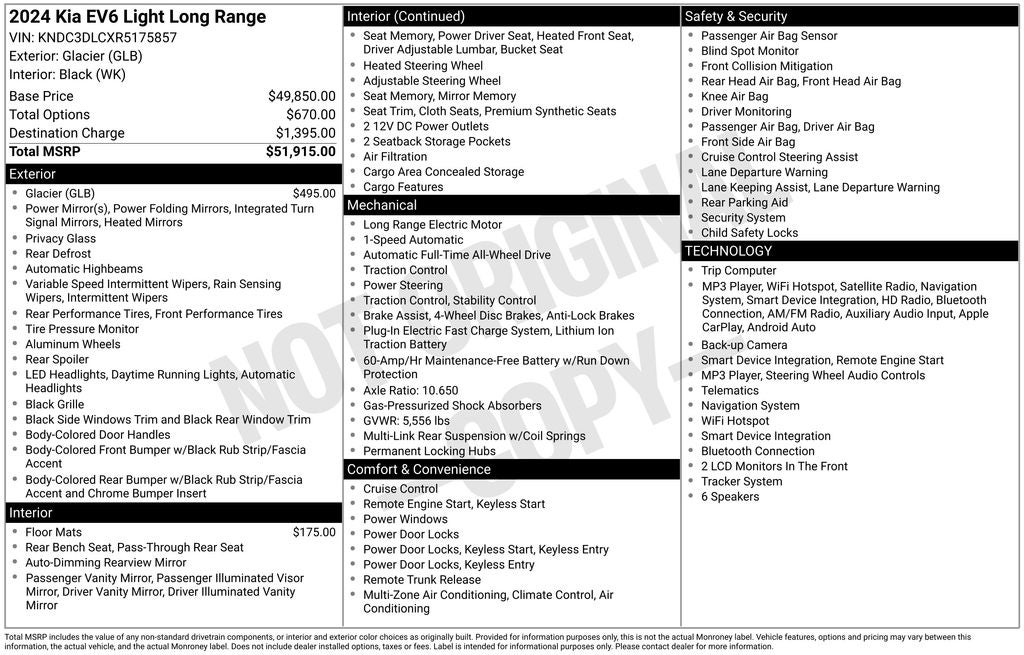2024 Kia EV6 Light