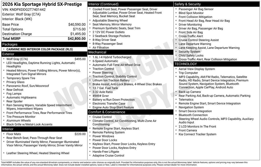 2026 Kia Sportage Hybrid SX-Prestige