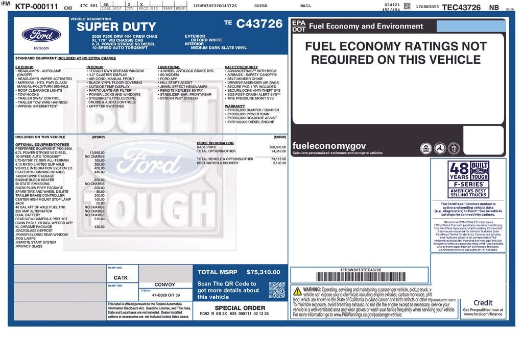 2026 Ford F-350SD XL DRW