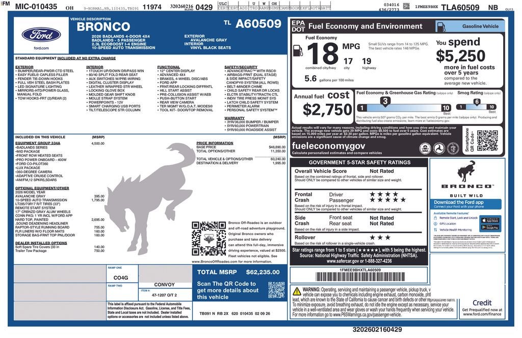 2026 Ford Bronco Badlands