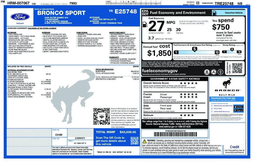 2026 Ford Bronco Sport Outer Banks