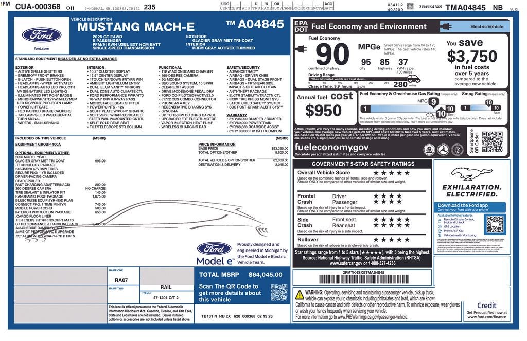 2026 Ford Mustang Mach-E GT