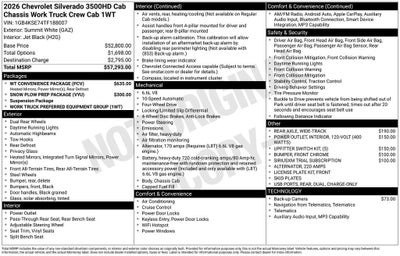 2026 Chevrolet Silverado 3500 HD Chassis Cab Work Truck