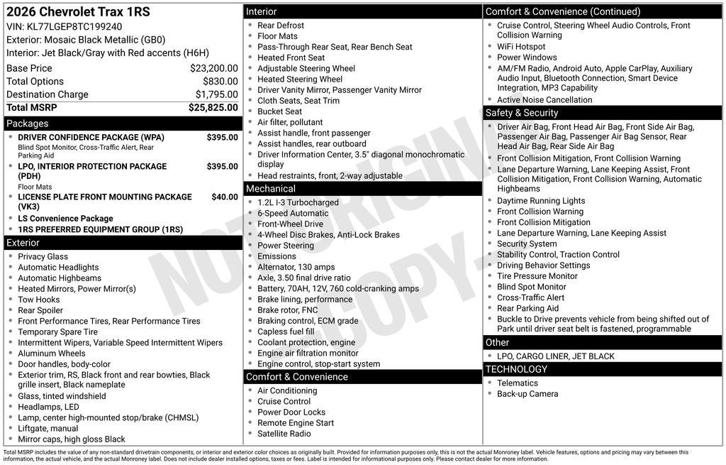 2026 Chevrolet Trax 1RS