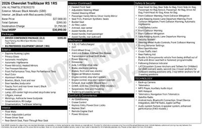 2026 Chevrolet Trailblazer RS