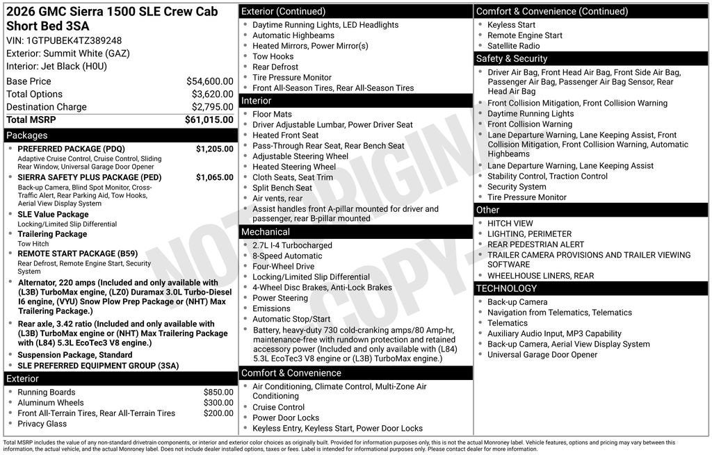 2026 GMC Sierra 1500 SLE