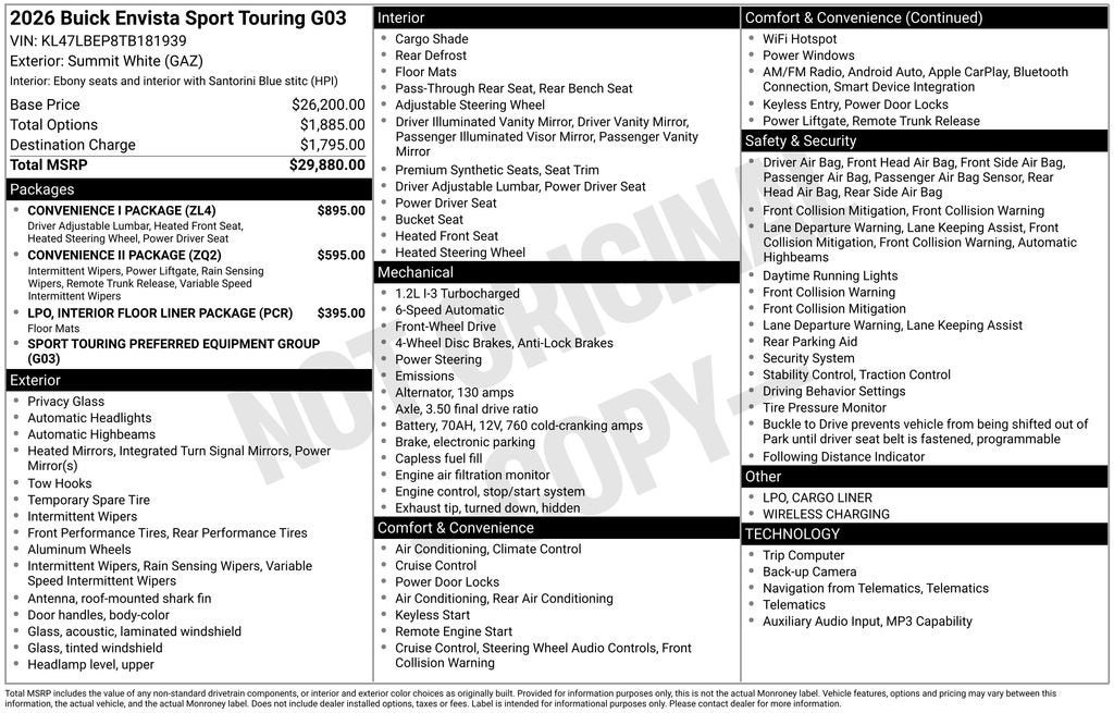 2026 Buick Envista Sport Touring