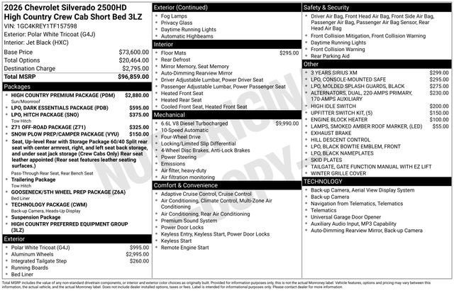 2026 Chevrolet Silverado 2500 HD High Country
