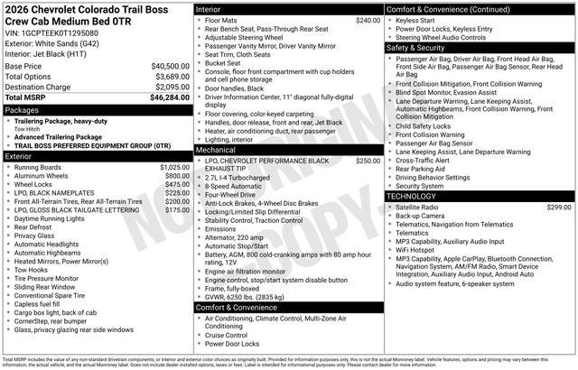 2026 Chevrolet Colorado Trail Boss