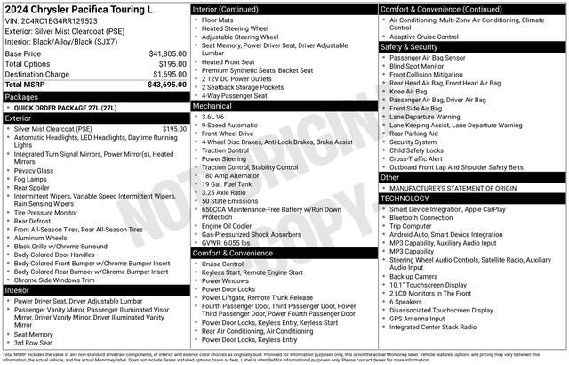 2024 Chrysler Pacifica Touring L