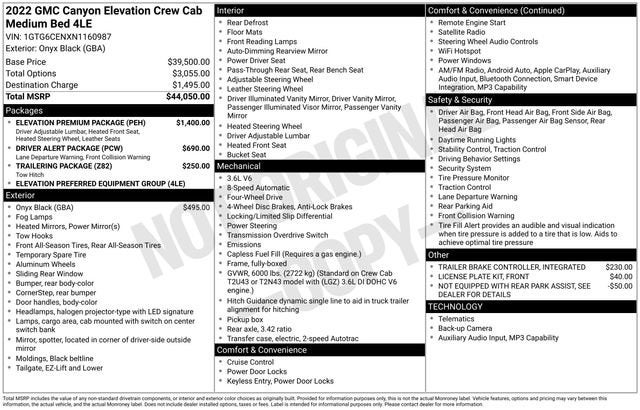 2022 GMC Canyon Elevation