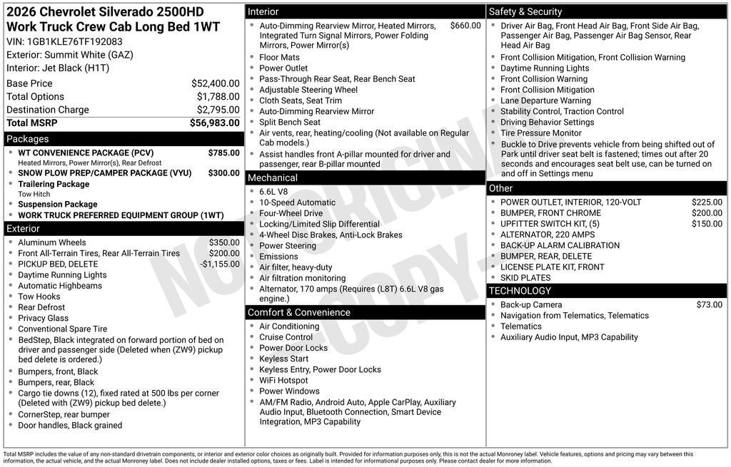 2026 Chevrolet Silverado 2500 HD WT