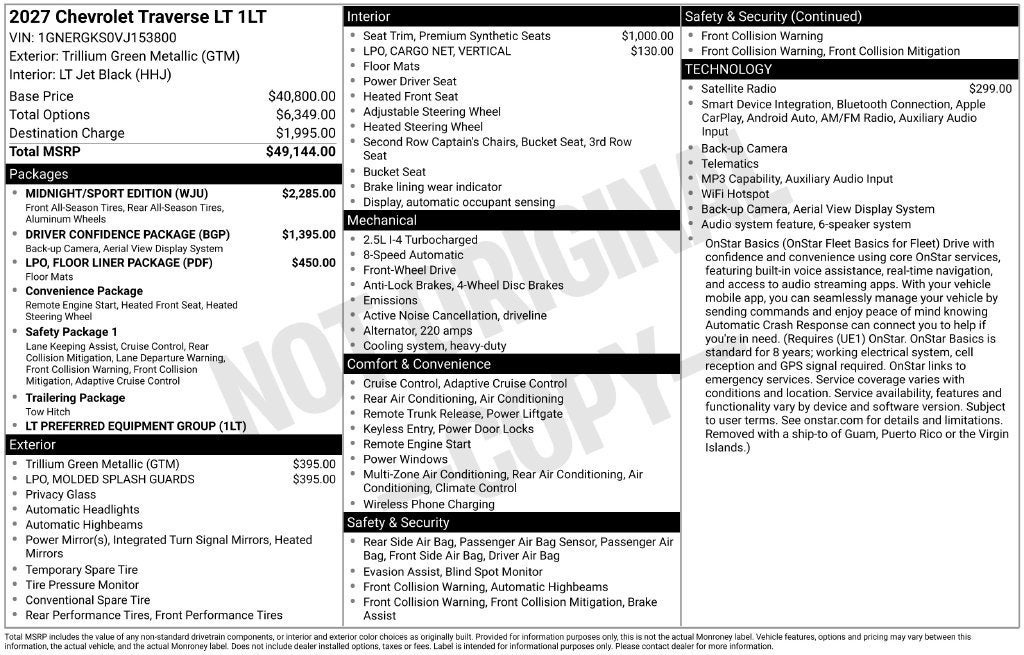2027 Chevrolet Traverse LT
