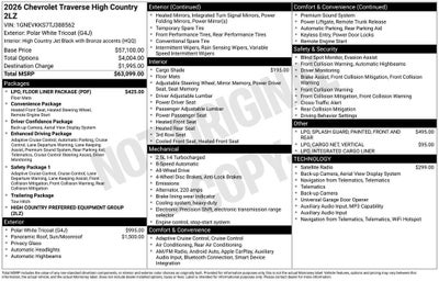 2026 Chevrolet Traverse High Country