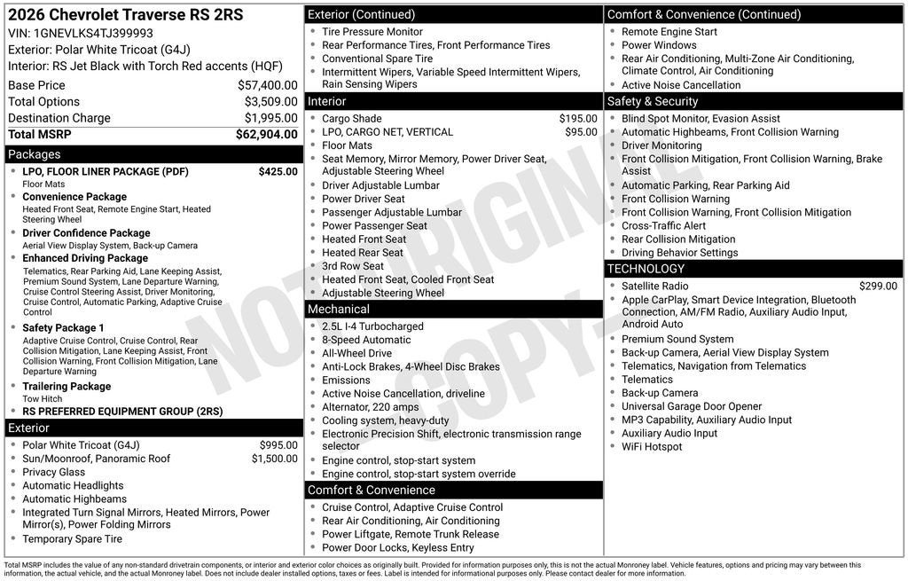 2026 Chevrolet Traverse RS