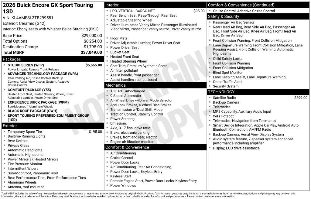 2026 Buick Encore GX Sport Touring