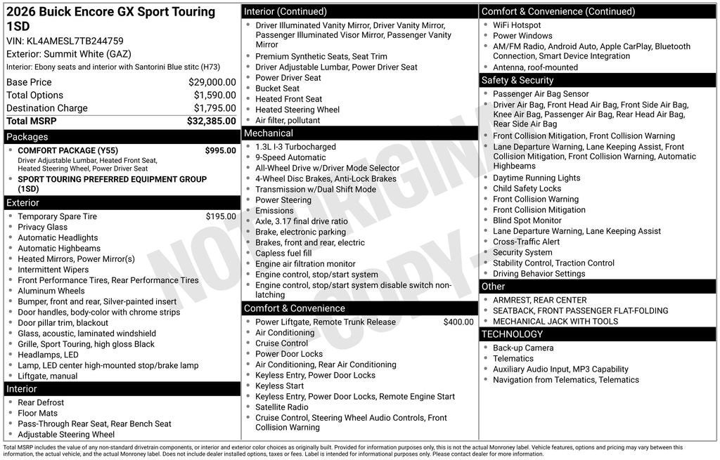 2026 Buick Encore GX Sport Touring