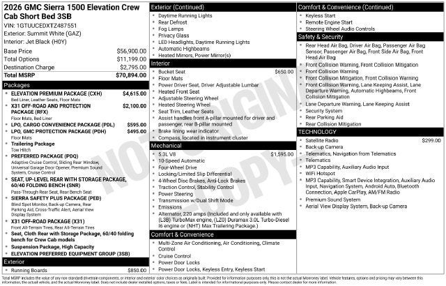 2026 GMC Sierra 1500 Elevation
