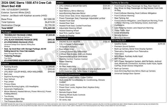 2026 GMC Sierra 1500 AT4