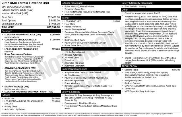 2027 GMC Terrain Elevation