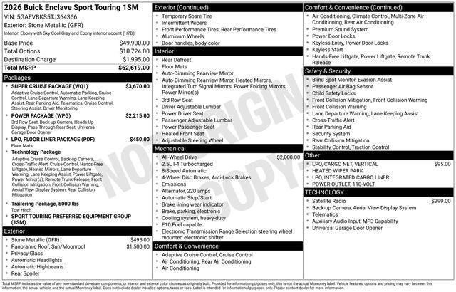 2026 Buick Enclave Sport Touring