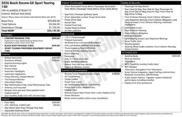 2026 Buick Encore GX Sport Touring