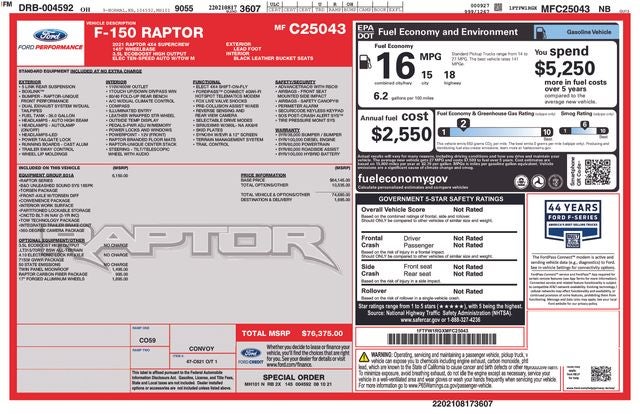 2021 Ford F-150 Raptor